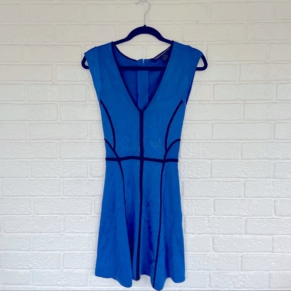 French Connection cobalt blue fit and flare dress size 4 - Picture 1 of 10